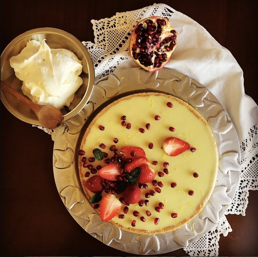 Tarta de limón con granada - postres artesanales Guadalajara
